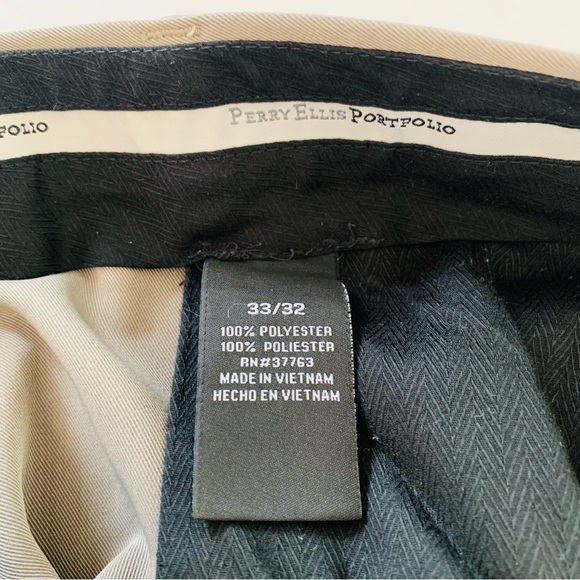 PERRY ELLIS PORTFOLIO Tan Trousers Size 33/32 - Picture 6 of 7